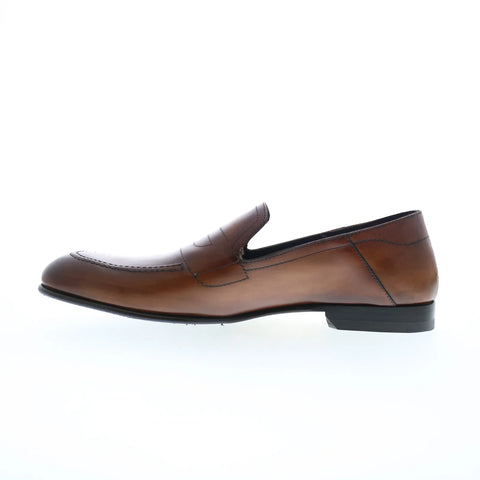 Di Bianco Nerano Sella Mens Brown Leather Loafers & Slip Ons Casual Shoes