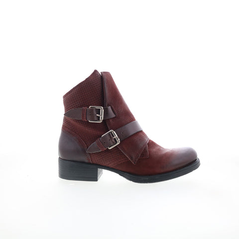 Miz Mooz Nestle Womens Brown Leather Zipper Ankle & Booties Boots