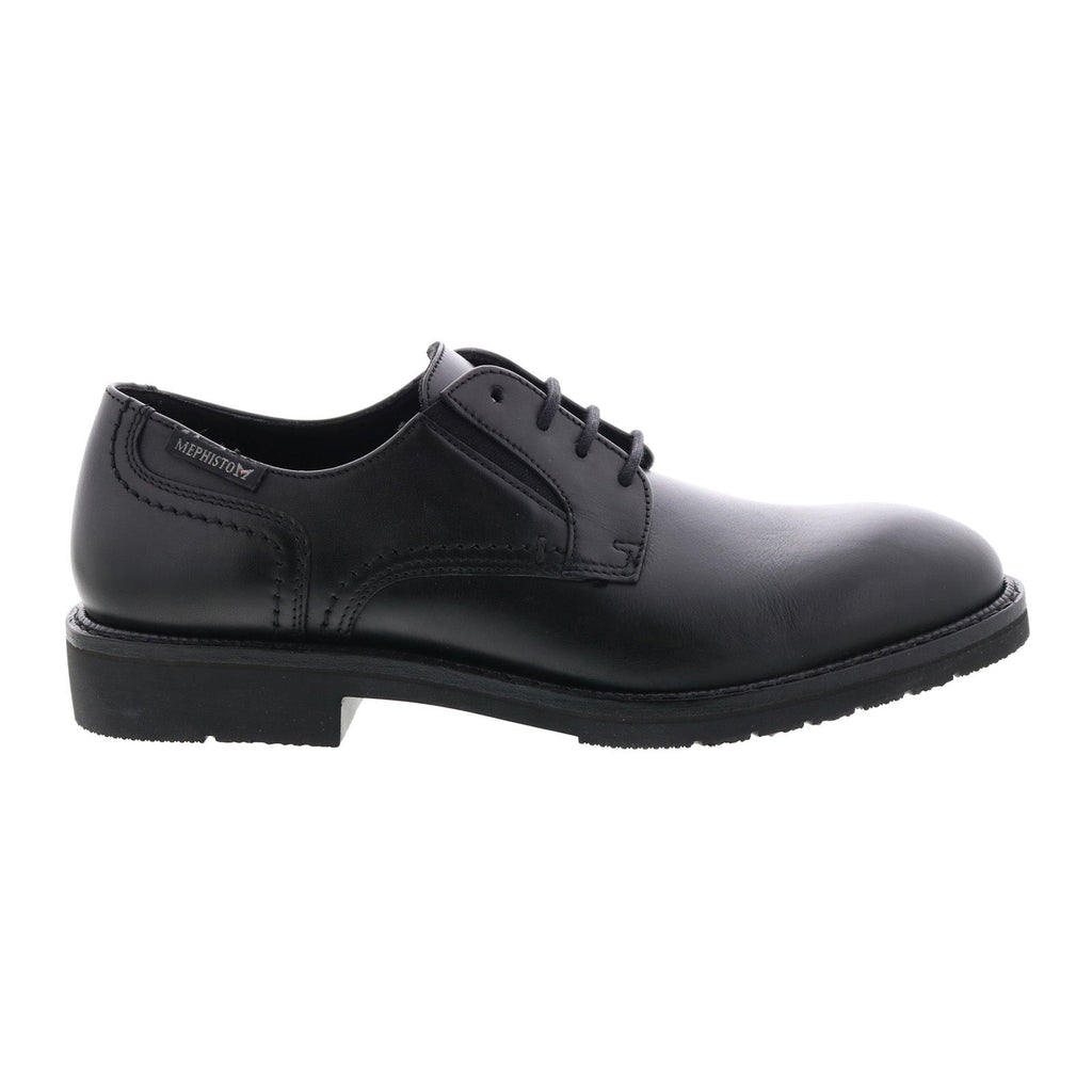 Mephisto Noah Mens Black Leather Lace Up Oxfords & Lace Ups Plain Toe ...