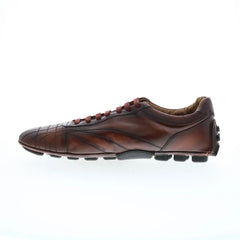 Di Bianco Olimpico Calfskin Mens Brown Leather Lifestyle Sneakers Shoes