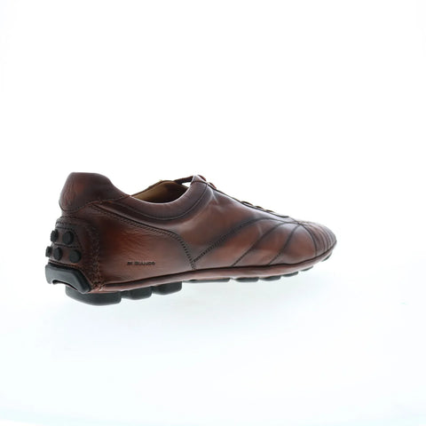 Di Bianco Olimpico Calfskin Mens Brown Leather Lifestyle Sneakers Shoes