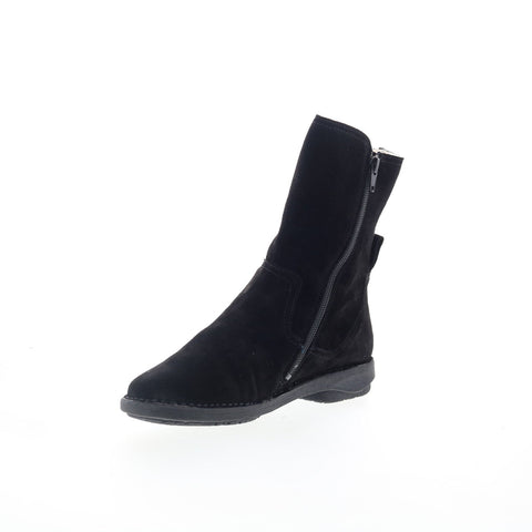 Miz Mooz Pamela Womens Black Suede Zipper Casual Dress Boots