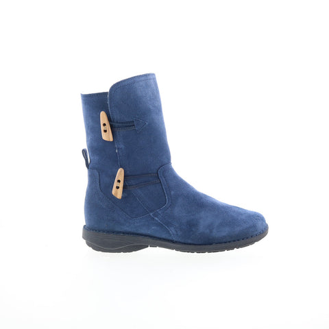 Miz Mooz Pamela Womens Blue Suede Zipper Casual Dress Boots