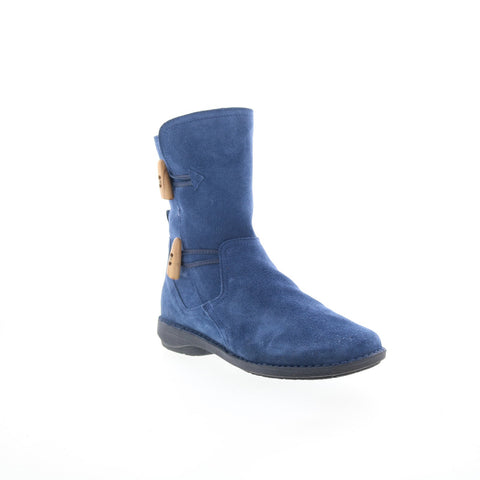 Miz Mooz Pamela Womens Blue Suede Zipper Casual Dress Boots
