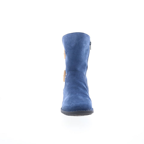 Miz Mooz Pamela Womens Blue Suede Zipper Casual Dress Boots
