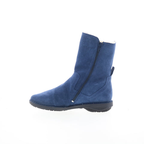 Miz Mooz Pamela Womens Blue Suede Zipper Casual Dress Boots