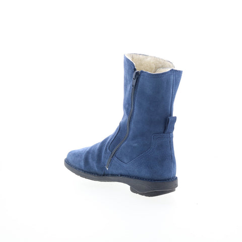 Miz Mooz Pamela Womens Blue Suede Zipper Casual Dress Boots