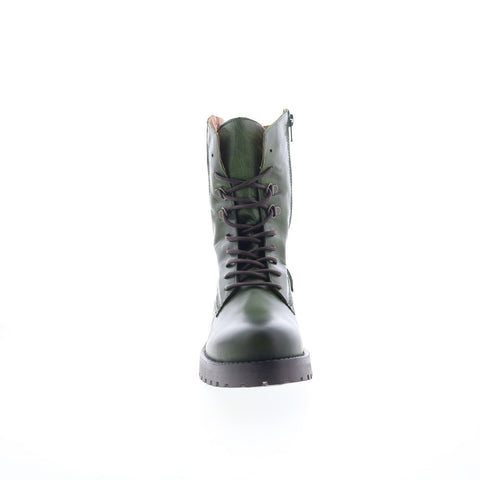 Miz Mooz Pandora Womens Green Leather Lace Up Casual Dress Boots