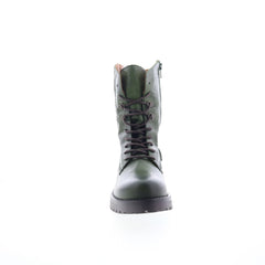 Miz Mooz Pandora Womens Green Leather Lace Up Casual Dress Boots