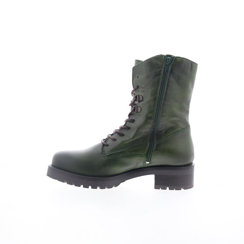 Miz Mooz Pandora Womens Green Leather Lace Up Casual Dress Boots