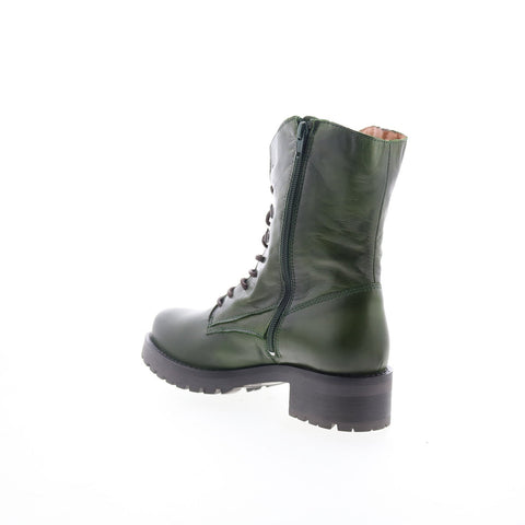Miz Mooz Pandora Womens Green Leather Lace Up Casual Dress Boots