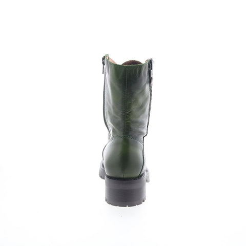 Miz Mooz Pandora Womens Green Leather Lace Up Casual Dress Boots