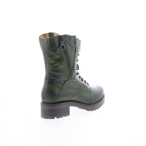 Miz Mooz Pandora Womens Green Leather Lace Up Casual Dress Boots