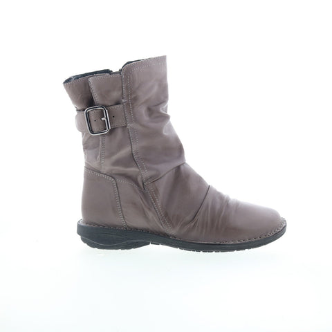 Miz Mooz Parade Womens Gray Leather Zipper Casual Dress Boots