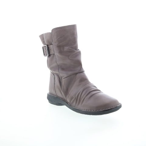 Miz Mooz Parade Womens Gray Leather Zipper Casual Dress Boots
