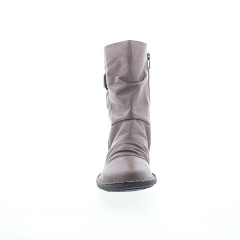 Miz Mooz Parade Womens Gray Leather Zipper Casual Dress Boots