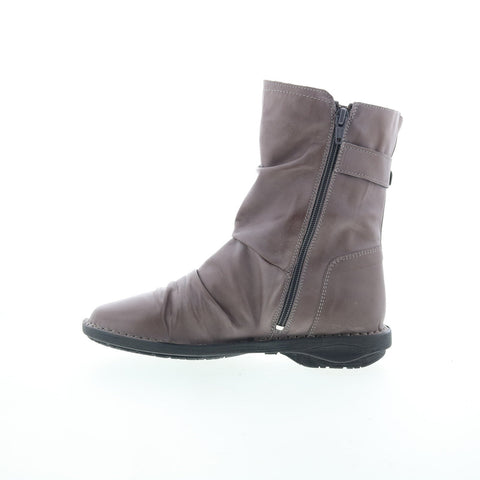 Miz Mooz Parade Womens Gray Leather Zipper Casual Dress Boots
