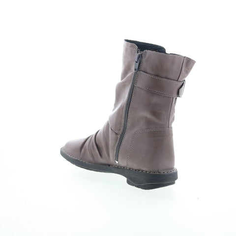 Miz Mooz Parade Womens Gray Leather Zipper Casual Dress Boots