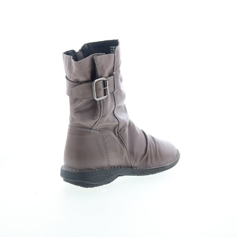 Miz Mooz Parade Womens Gray Leather Zipper Casual Dress Boots