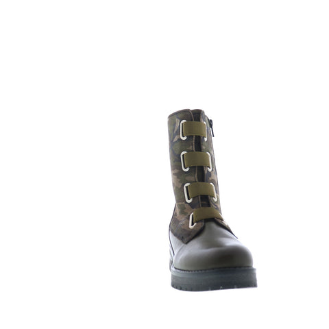 Bos. & Co. Pause Womens Green Leather Zipper Casual Dress Boots