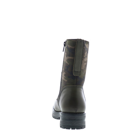 Bos. & Co. Pause Womens Green Leather Zipper Casual Dress Boots