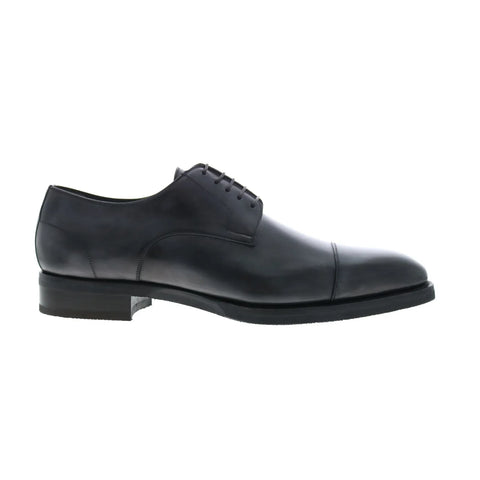 Di Bianco Pesaro Deco SBP896 Mens Black Oxfords & Lace Ups Cap Toe Shoes