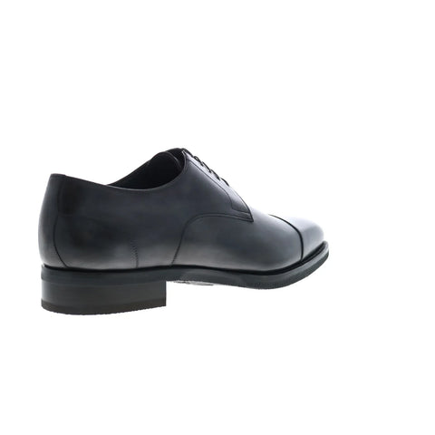 Di Bianco Pesaro Deco SBP896 Mens Black Oxfords & Lace Ups Cap Toe Shoes