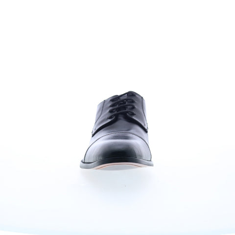 Steve Madden P-Quill Mens Black Leather Oxfords & Lace Ups Cap Toe Shoes