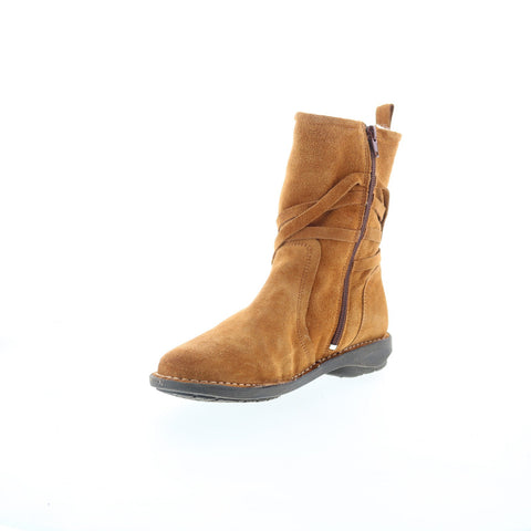 Miz Mooz Prance Womens Brown Suede Zipper Casual Dress Boots
