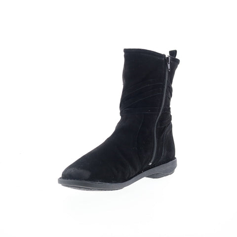 Miz Mooz Prance Womens Black Leather Zipper Casual Dress Boots