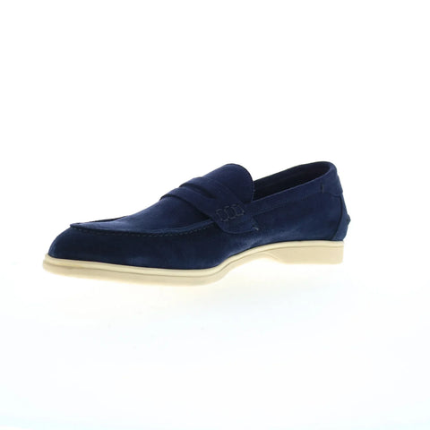 Di Bianco Procida Penny Cashmere 266 Mens Blue Loafers & Slip Ons Penny Shoes