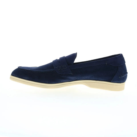 Di Bianco Procida Penny Cashmere 266 Mens Blue Loafers & Slip Ons Penny Shoes
