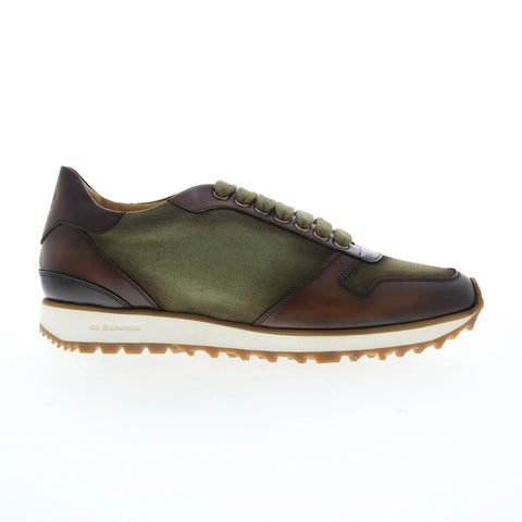 Di Bianco Roma Deco Gabardine SB308 Mens Green Lifestyle Sneakers Shoes