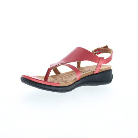 Softwalk Temara S2008-600 Womens Red Wide Synthetic Thong Sandals Shoes