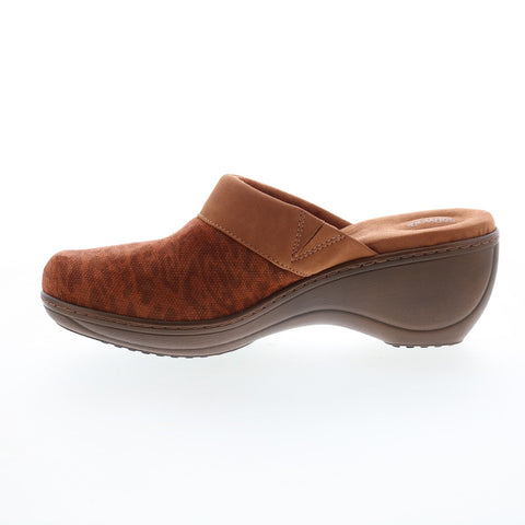 Softwalk Murietta S6015-954 Womens Brown Narrow Suede Clog Flats Shoes