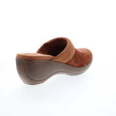 Softwalk Murietta S6015-954 Womens Brown Narrow Suede Clog Flats Shoes