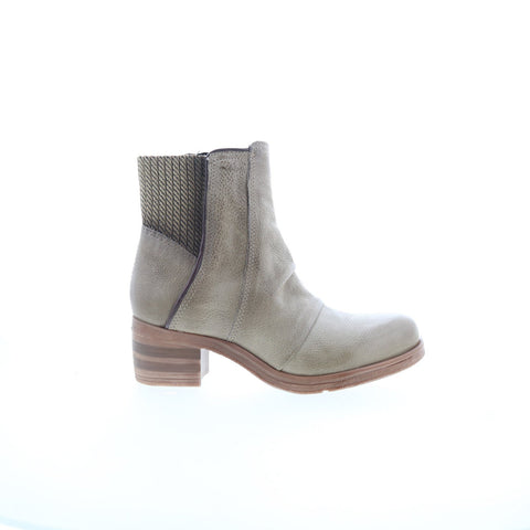 Miz Mooz Scarlett Womens Gray Leather Zipper Ankle & Booties Boots
