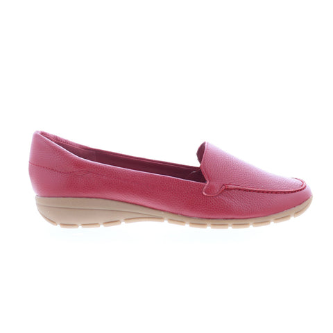 Easy Spirit Abide 8 SEABIDE8 Womens Red Wide Leather Loafer Flats Shoes