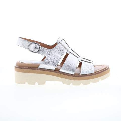 Sofft Patrina SF0081108 Womens Silver Leather Platform Sandals Shoes