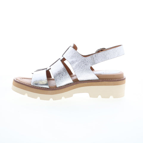 Sofft Patrina SF0081108 Womens Silver Leather Platform Sandals Shoes