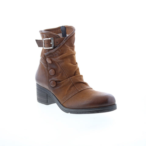 Miz Mooz Sidney Womens Brown Leather Zipper Ankle & Booties Boots