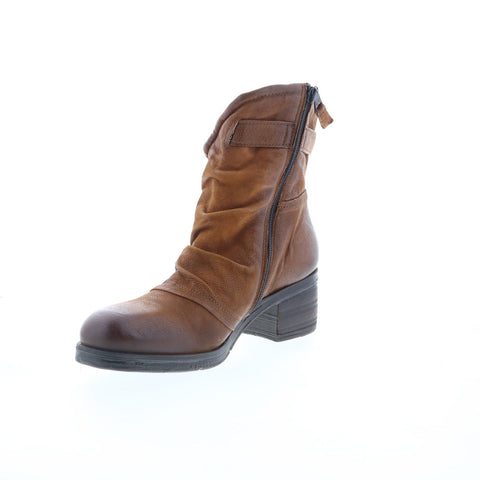 Miz Mooz Sidney Womens Brown Leather Zipper Ankle & Booties Boots