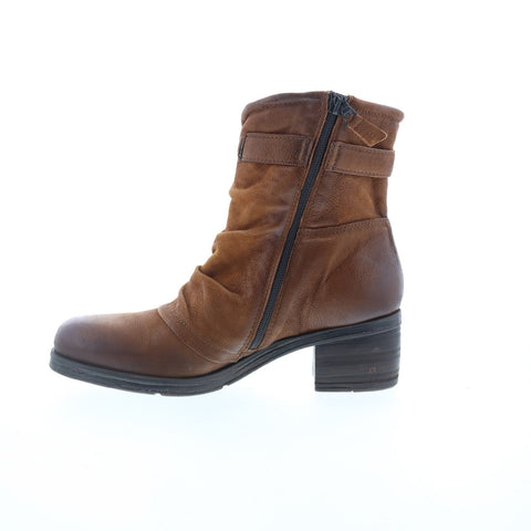 Miz Mooz Sidney Womens Brown Leather Zipper Ankle & Booties Boots