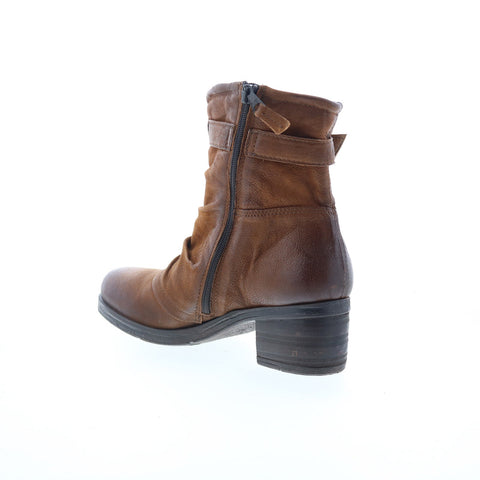 Miz Mooz Sidney Womens Brown Leather Zipper Ankle & Booties Boots