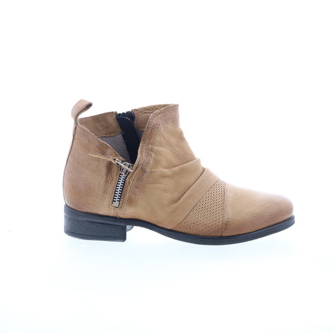 Miz Mooz Slinky Womens Brown Leather Slip On Ankle & Booties Boots