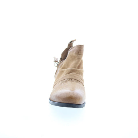 Miz Mooz Slinky Womens Brown Leather Slip On Ankle & Booties Boots