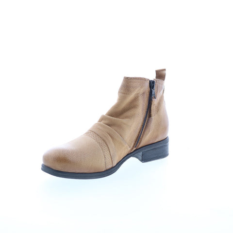 Miz Mooz Slinky Womens Brown Leather Slip On Ankle & Booties Boots