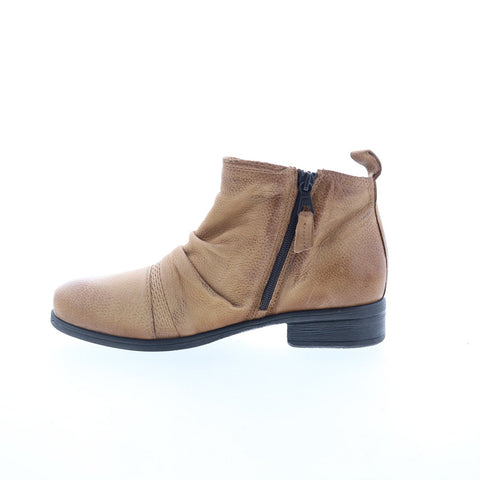 Miz Mooz Slinky Womens Brown Leather Slip On Ankle & Booties Boots