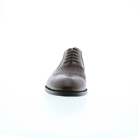Di Bianco Sorrento Pebble Grain Mens Brown Oxfords Wingtip & Brogue Shoes