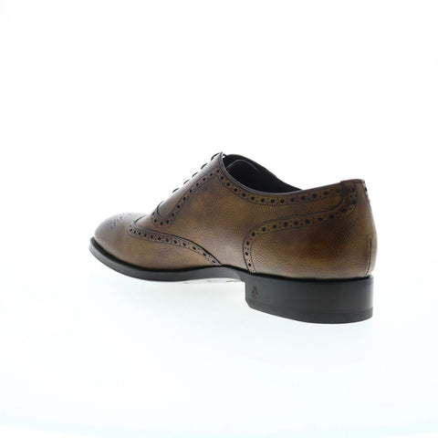 Di Bianco Sorrento Pebble Grain Mens Brown Oxfords Wingtip & Brogue Shoes